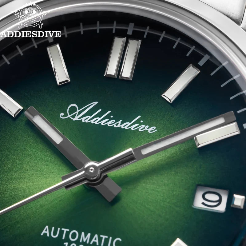 Watch New AD2071 Top Brand Sappire Green Gradient Dial Luxury NH35 Automatic Watch Waterproof 100M Leisure Men Watch
