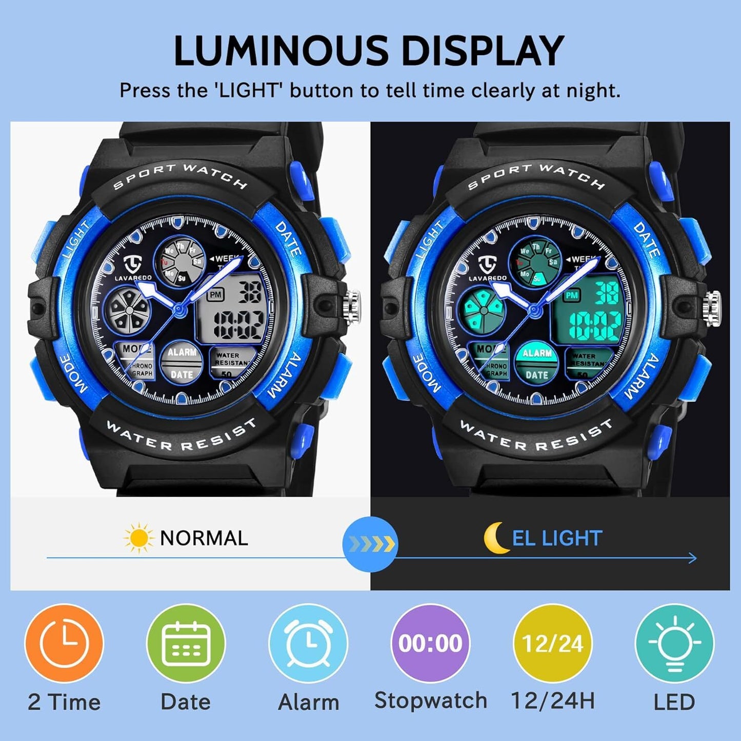 Kids Watch, Boys Watches Ages 5-15, Analog Digital Watch for Kids Watch Boys Gir