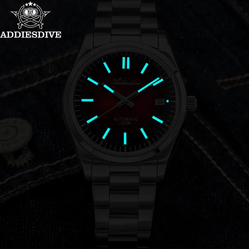 Watch New AD2071 Top Brand Sappire Green Gradient Dial Luxury NH35 Automatic Watch Waterproof 100M Leisure Men Watch