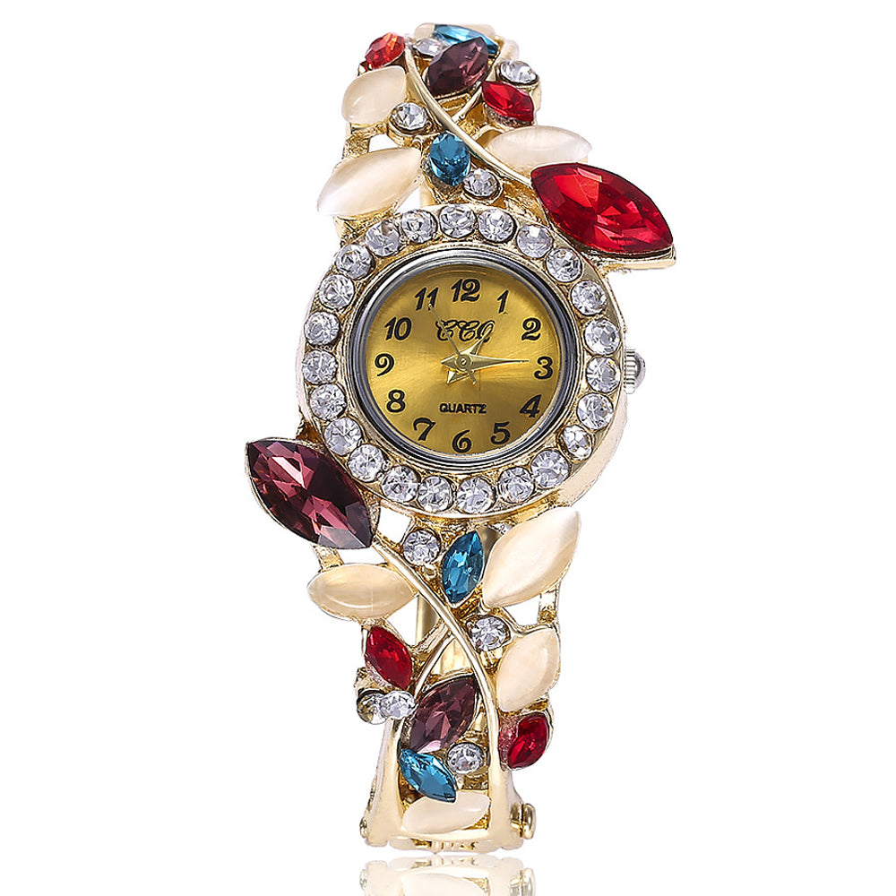 5 Pack Women Luxury Watch Bracelet Diamond Flower Lady Retro Wholesale Wrist Watch Jewellery