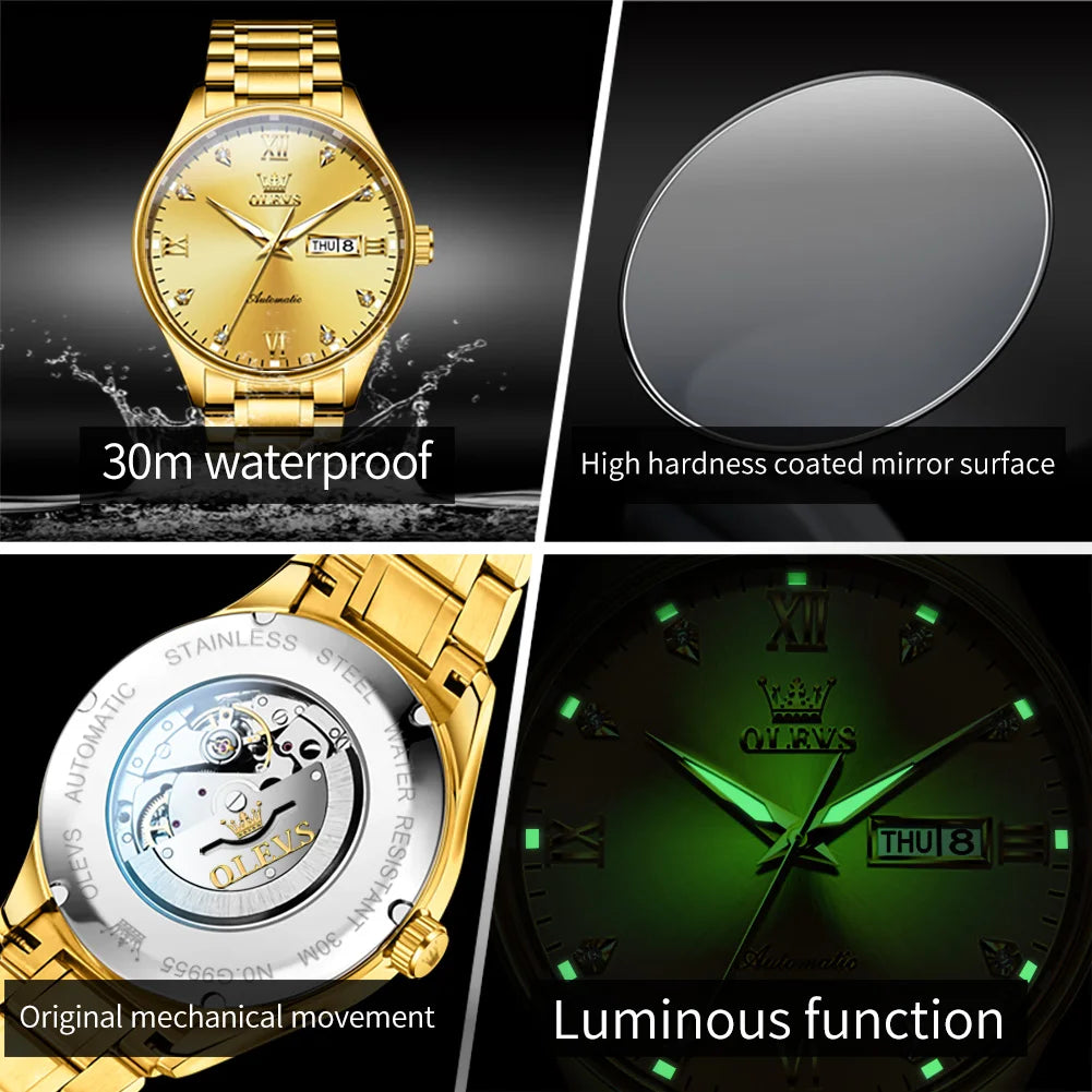 9955 Watch for Men Luxury Dual Calendar Waterproof Luminous Men'S Watches 41Mm Dial Fashion Mechanical Man Hand Clock
