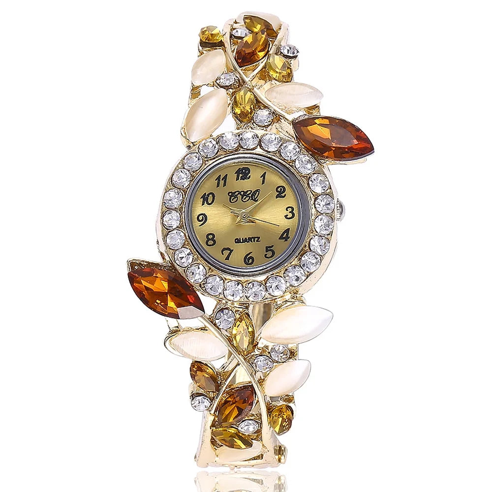5 Pack Women Luxury Watch Bracelet Diamond Flower Lady Retro Wholesale Wrist Watch Jewellery