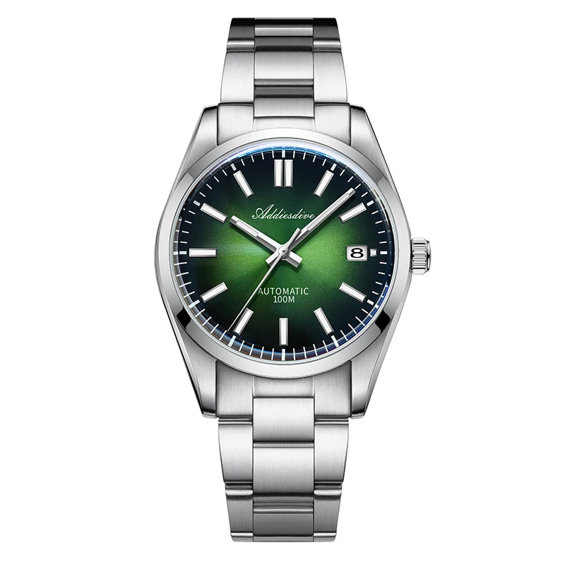 Watch New AD2071 Top Brand Sappire Green Gradient Dial Luxury NH35 Automatic Watch Waterproof 100M Leisure Men Watch