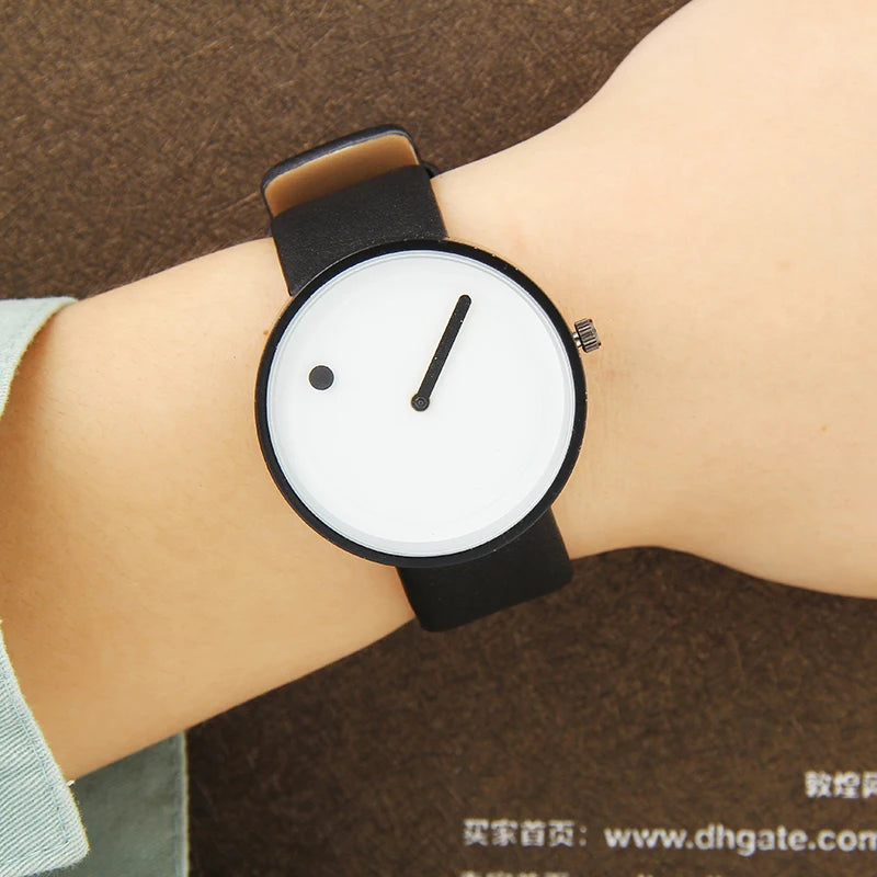 2020 Minimalist Style Fashion Creative Wristwatches Men Watches Dot and Line Simple Stylish Quartz Watches Leather Men Watches