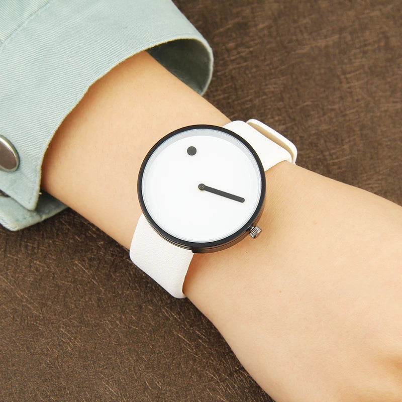 2020 Minimalist Style Fashion Creative Wristwatches Men Watches Dot and Line Simple Stylish Quartz Watches Leather Men Watches