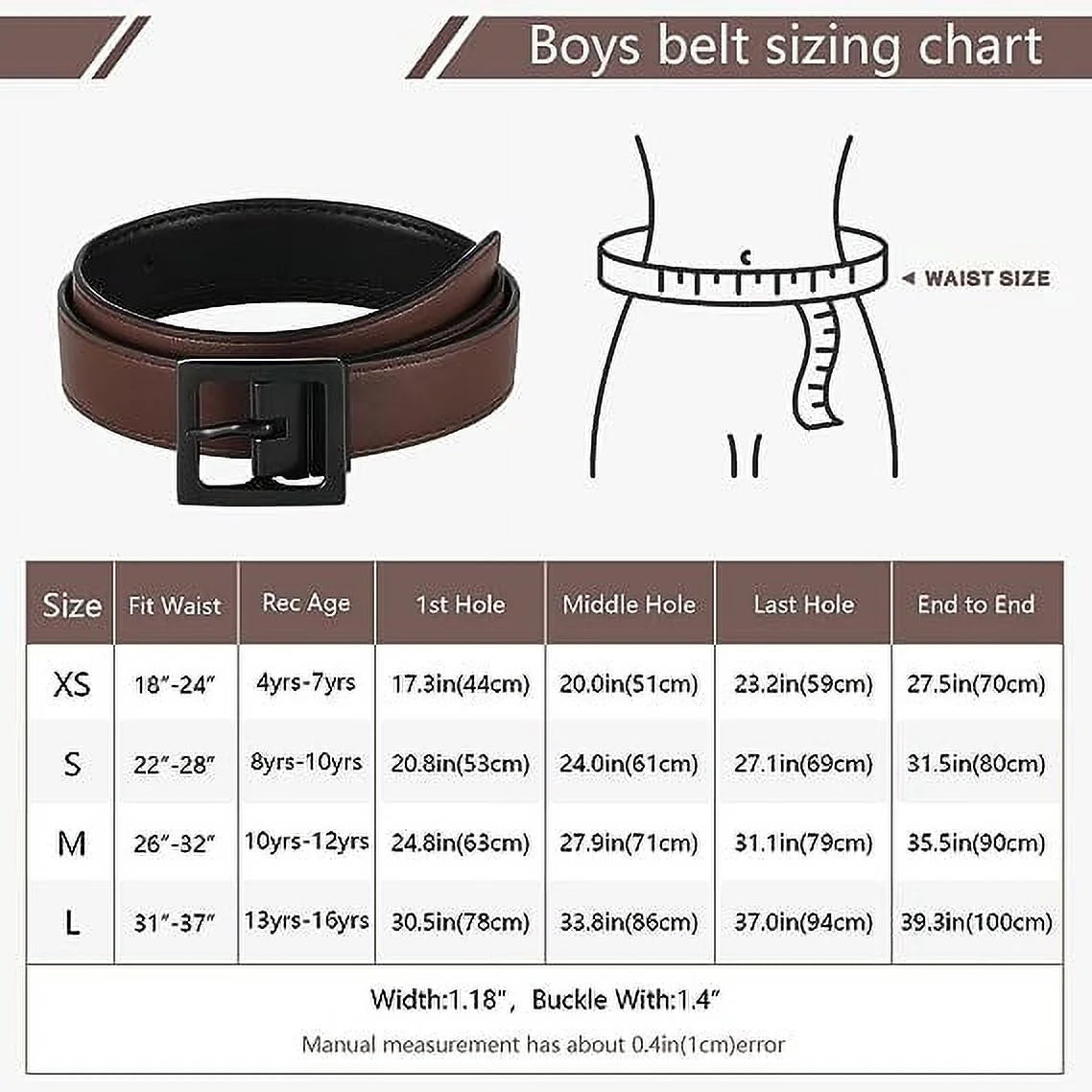 Kids Reversible Leather Belts- Brown and Black Leather Belt Two in One Formal Casual Belt