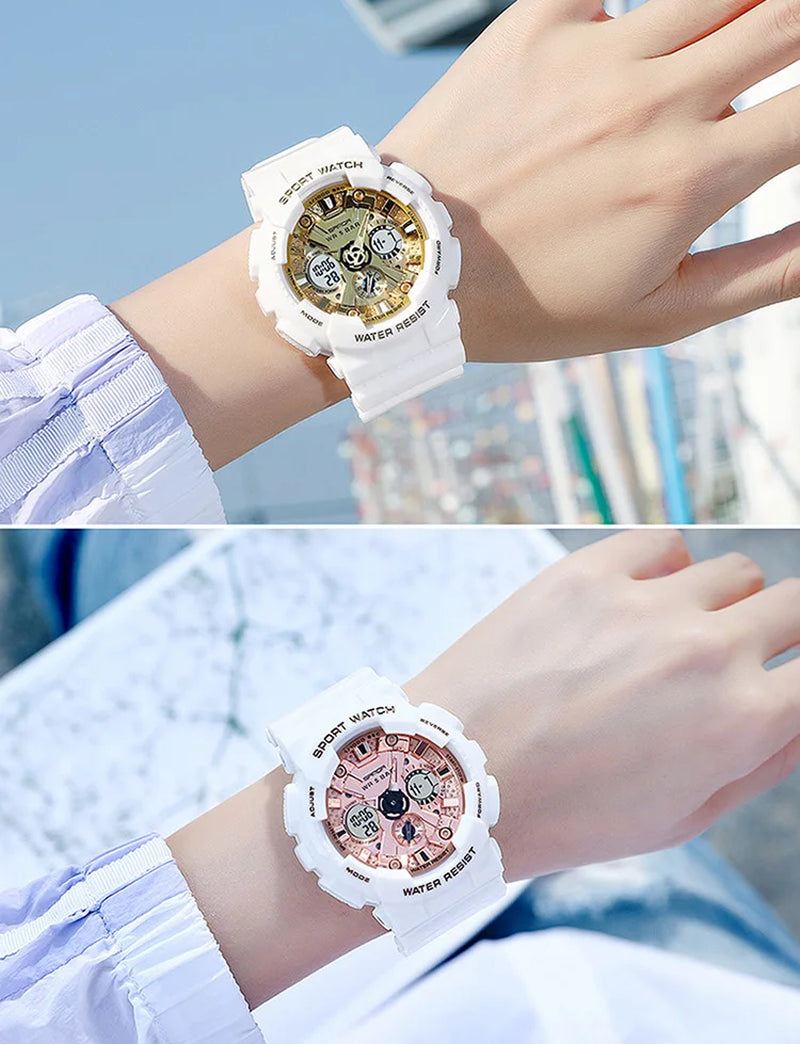 Women Men Watch Sports Dual Display 50M Waterproof Digital Wrist Watch for Male Female Clock Relogio Feminino High Quality 2025
