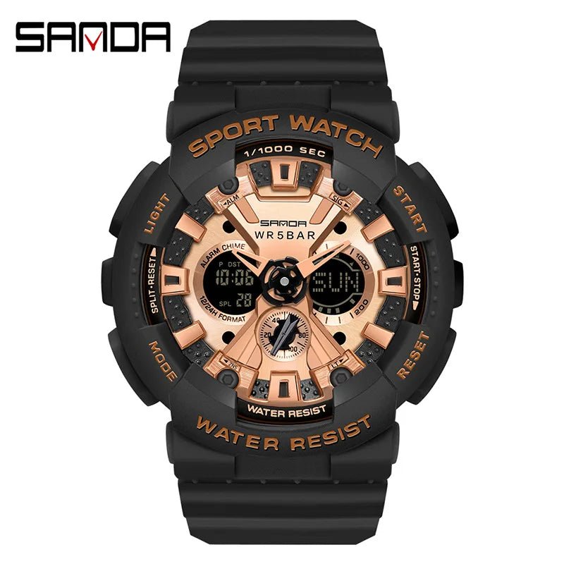 Women Men Watch Sports Dual Display 50M Waterproof Digital Wrist Watch for Male Female Clock Relogio Feminino High Quality 2025