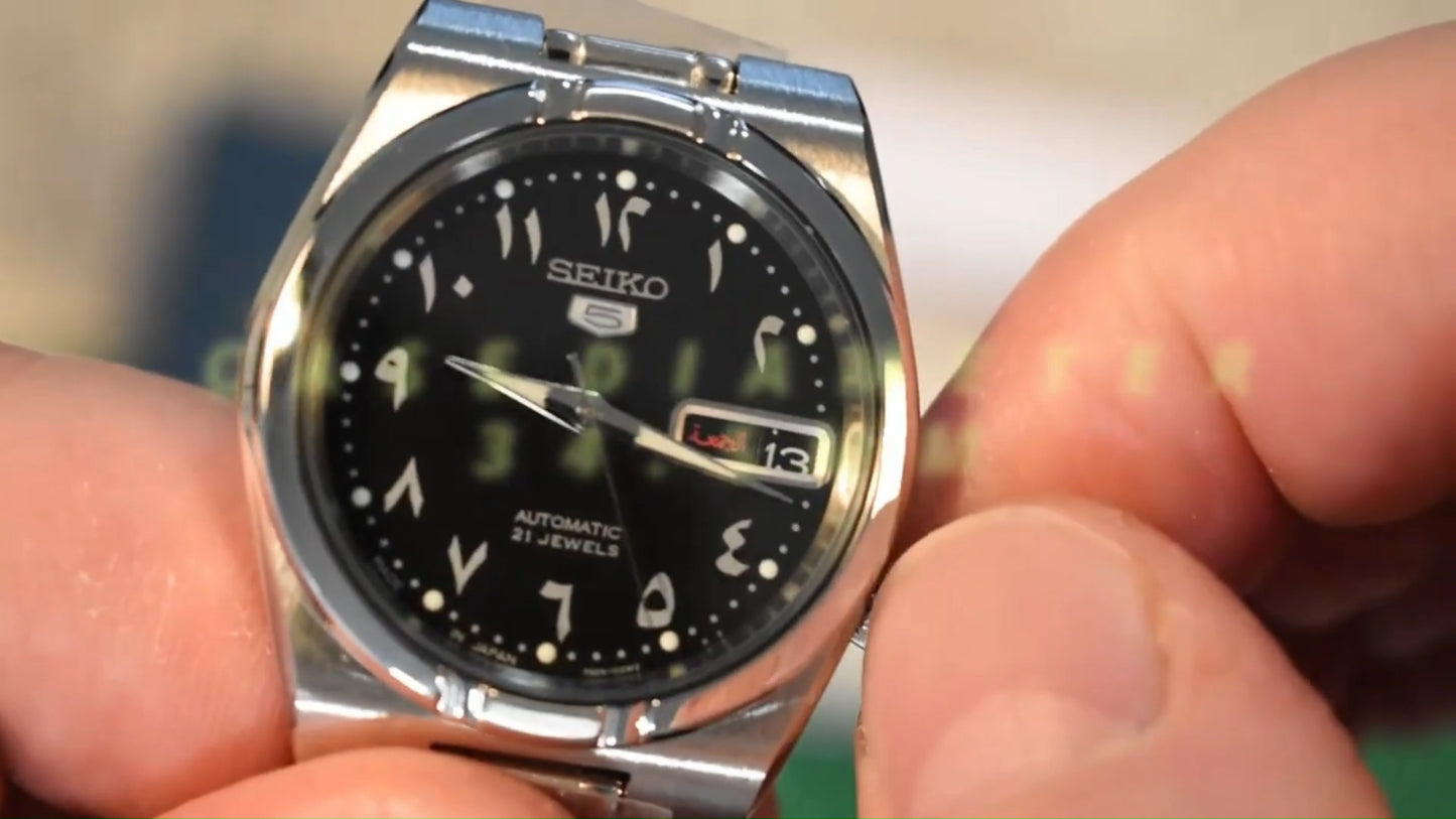 SEIKO 5 Automatic Black Dial SNK SNK063J5 Arabic Unisex Watch Steel Case 34 Mm