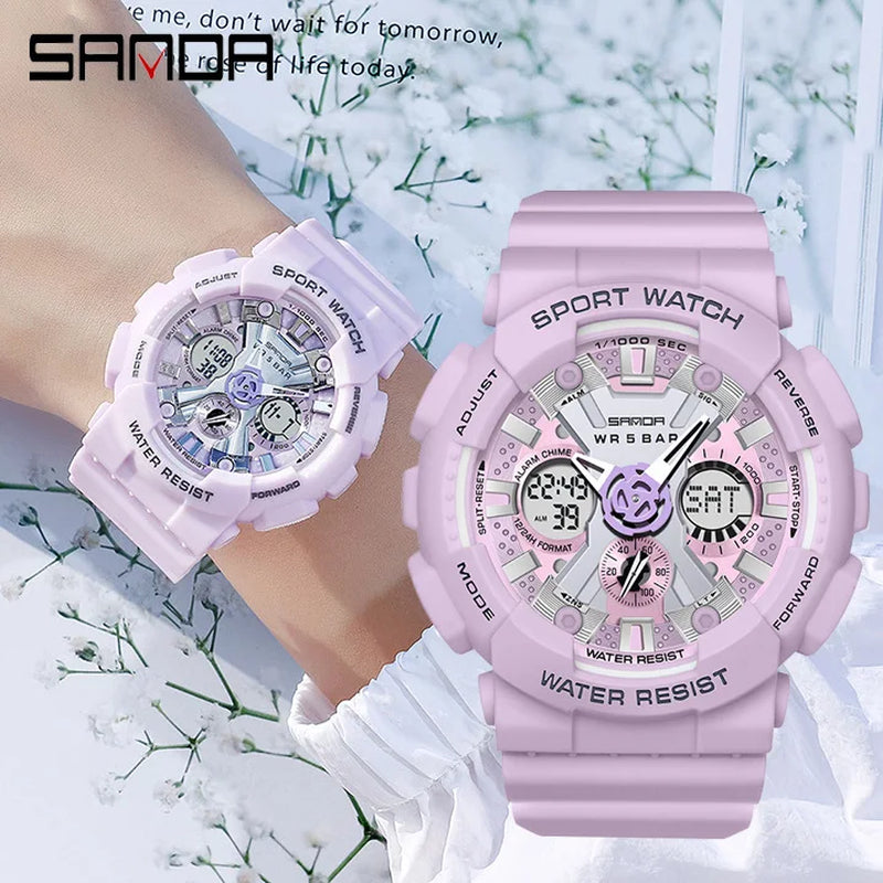 Women Men Watch Sports Dual Display 50M Waterproof Digital Wrist Watch for Male Female Clock Relogio Feminino High Quality 2025