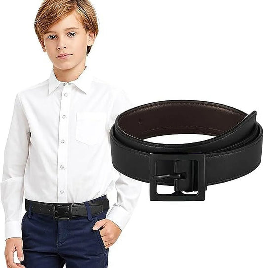 Kids Reversible Leather Belts- Brown and Black Leather Belt Two in One Formal Casual Belt