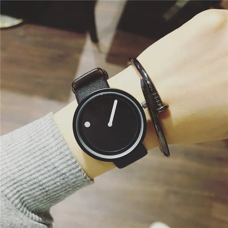 2020 Minimalist Style Fashion Creative Wristwatches Men Watches Dot and Line Simple Stylish Quartz Watches Leather Men Watches