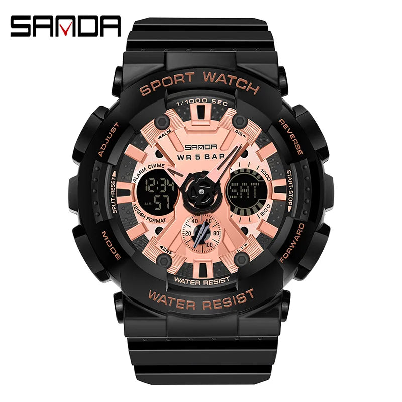 Women Men Watch Sports Dual Display 50M Waterproof Digital Wrist Watch for Male Female Clock Relogio Feminino High Quality 2025