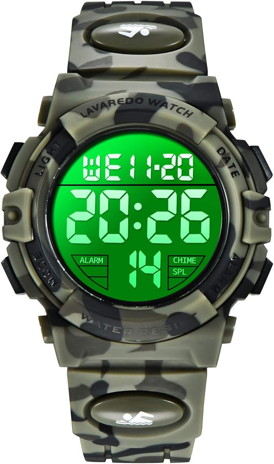 Kids Watch,Boys Watch for 3-12 Year Old Boys,Digital Sport Outdoor Multifunctional Chronograph LED 50 M Waterproof Alarm Calendar Analog Watch for Children with Silicone Band