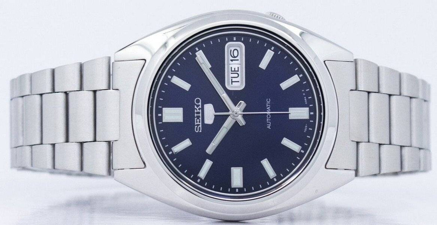 Seiko 5 Automatic Blue Dial Stainless Steel Band Case 38 Mm SNXS77K1 Men'S Watch