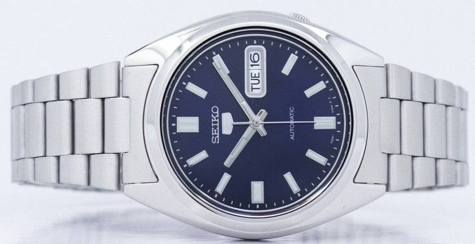 Seiko 5 Automatic Blue Dial Stainless Steel Band Case 38 Mm SNXS77K1 Men'S Watch