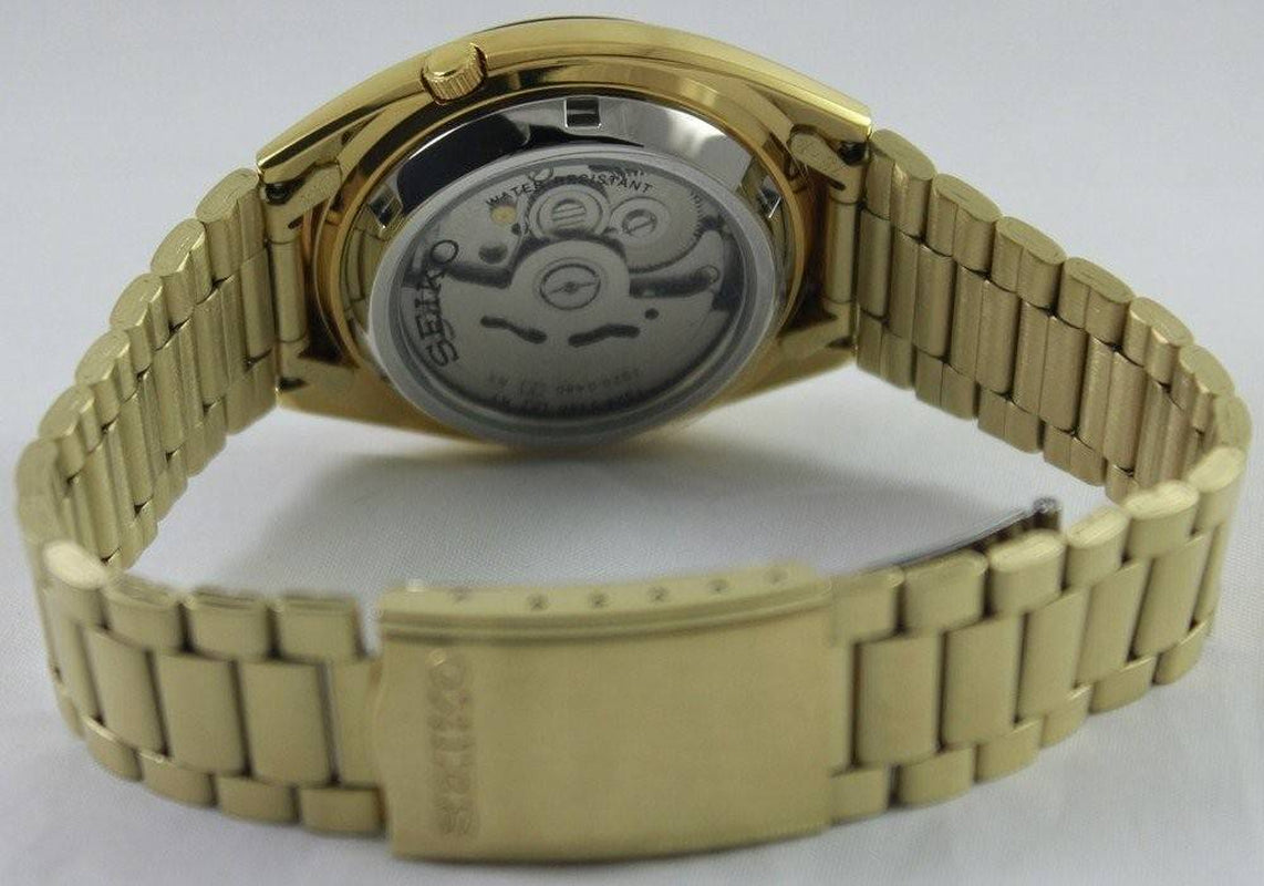 Seiko 5 Automatic Gold Dial Day and Date Stainless Steel SNXL72K1 30M Mens Watch