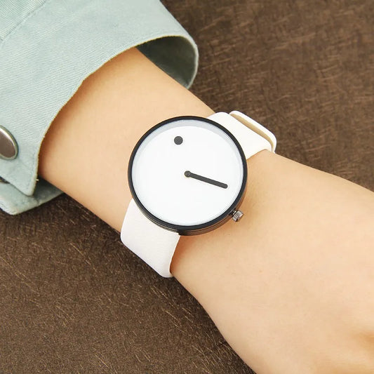 2020 Minimalist Style Fashion Creative Wristwatches Men Watches Dot and Line Simple Stylish Quartz Watches Leather Men Watches