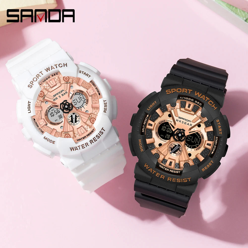 Women Men Watch Sports Dual Display 50M Waterproof Digital Wrist Watch for Male Female Clock Relogio Feminino High Quality 2025