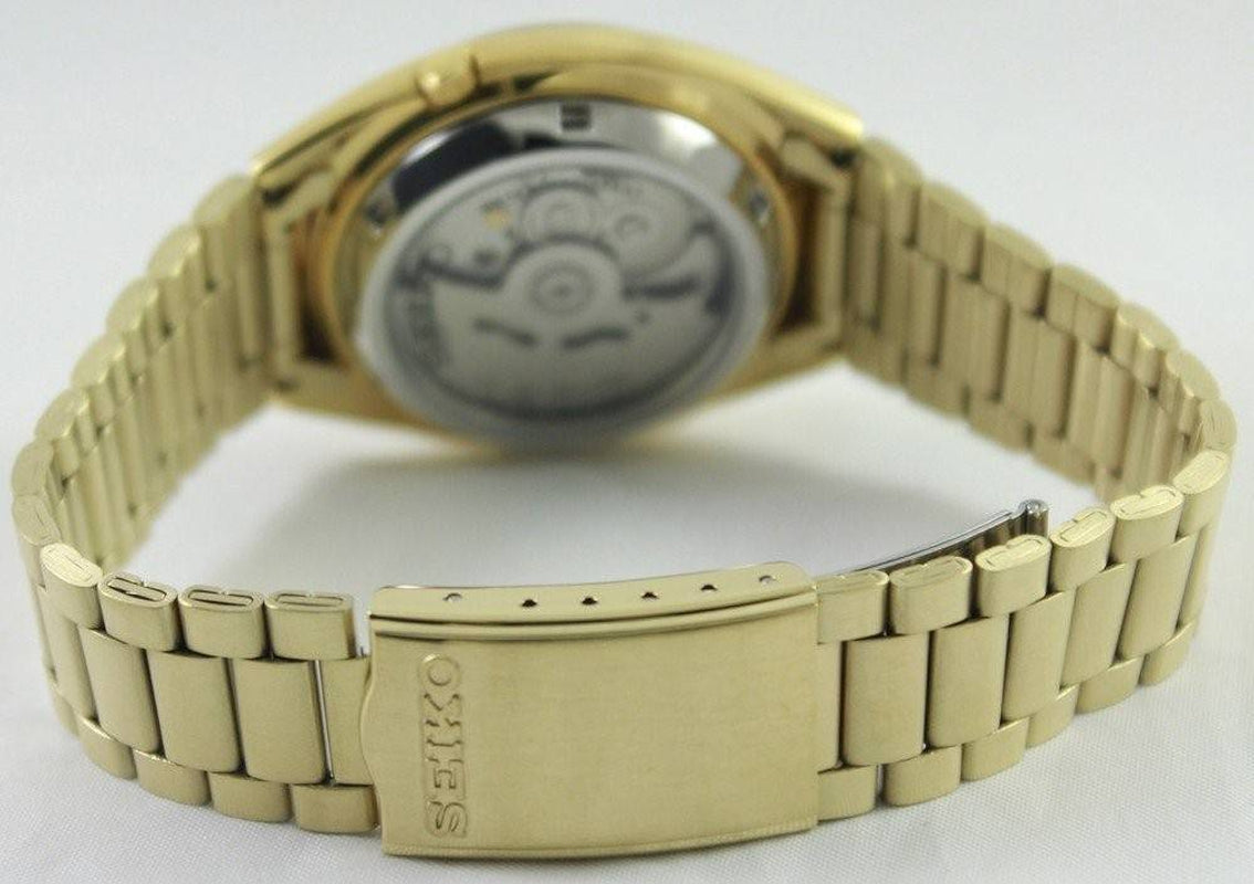 Seiko 5 Automatic Gold Dial Day and Date Stainless Steel SNXL72K1 30M Mens Watch