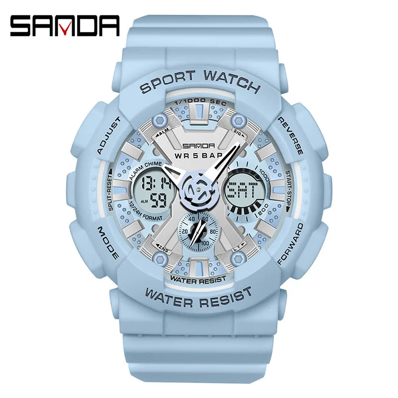 Women Men Watch Sports Dual Display 50M Waterproof Digital Wrist Watch for Male Female Clock Relogio Feminino High Quality 2025